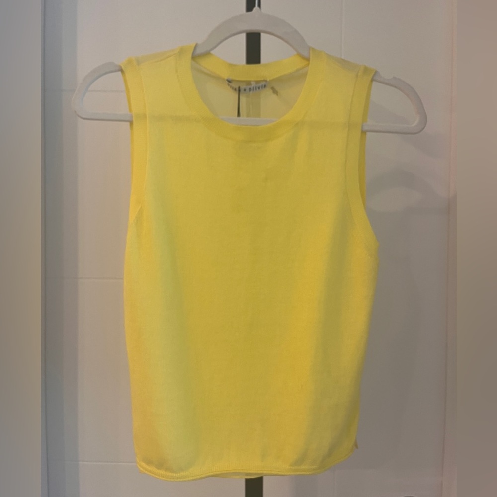 Alice + Olivia Bright Yellow Sleeveless Tank Top